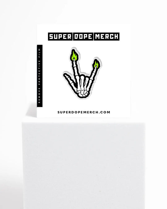 Skully Rock Acrylic Pin - Super Dope Merch