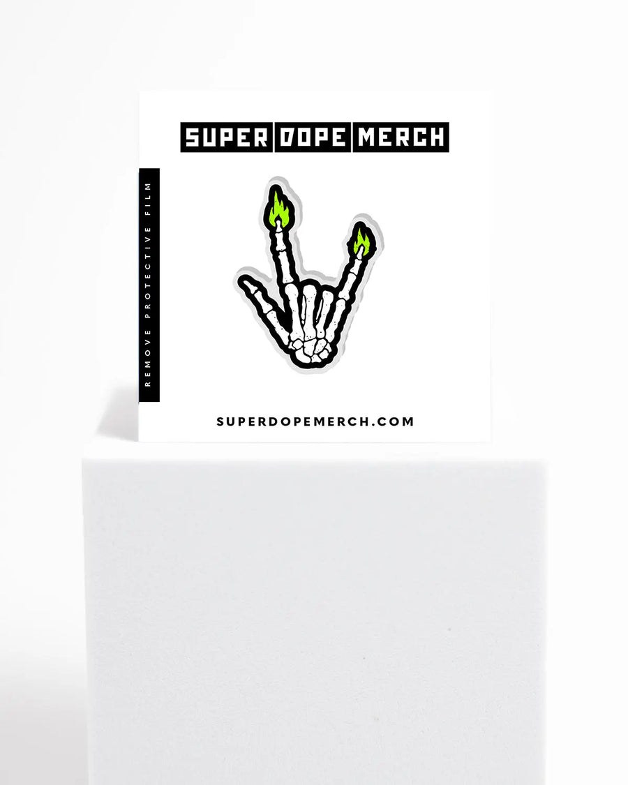 Skully Rock Acrylic Pin - Super Dope Merch